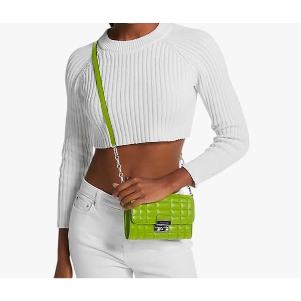 Michael Kors Tribeca Quilted Leather Shoulder Bag -Pear